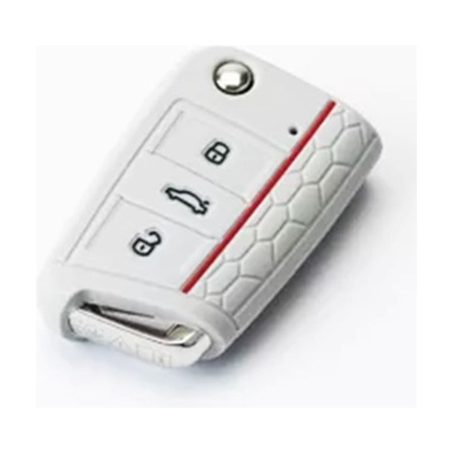 Capa Silicone Branco Gelo Chave Vw Original Golf Polo Jetta 