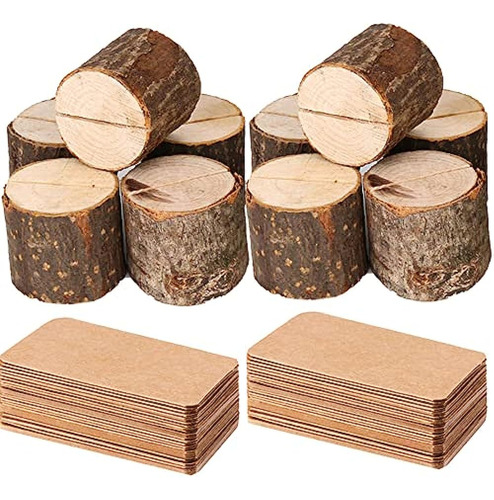 Toncoo Portatarjetas De Madera, 10 Portanúmeros De Mesa Rúst