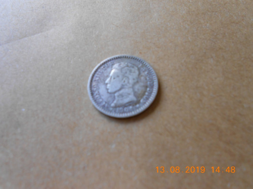 Moneda Antigua España - 50 Cent. - Plata - Año 1904