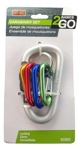 Llavero Aluminio Gancho Hook De Cierre Con 4x Mini Mosquetón