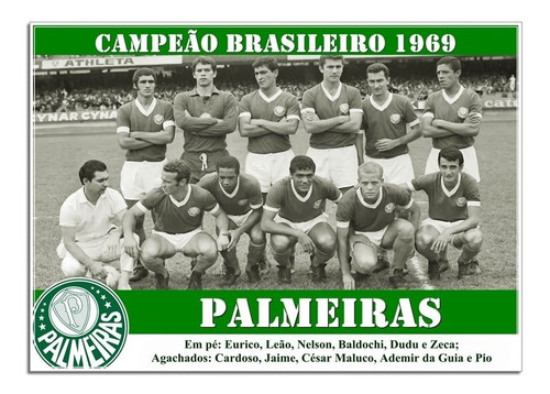 Poster Do Palmeiras - Campeão Brasileiro 1969 [20x30cm]