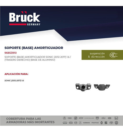 Soporte Amortiguador Sonic 13-17 1.4 Lts Trasera Derecha