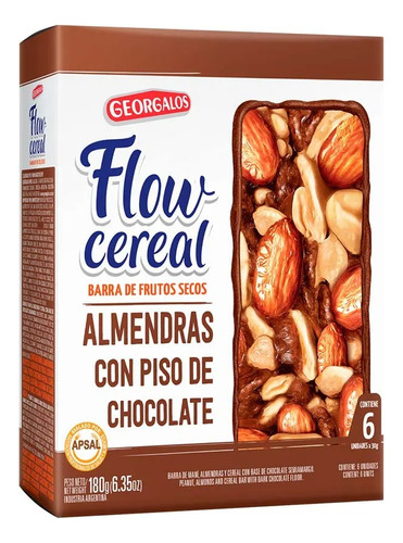Barra Cereal Granola Con Frutos Secos & Chocolate Flow 180g