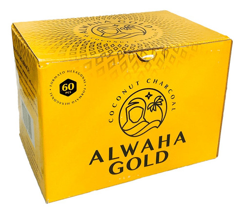 Carvão Narguile Importado Fibra De Coco Alwaha Gold 1kg