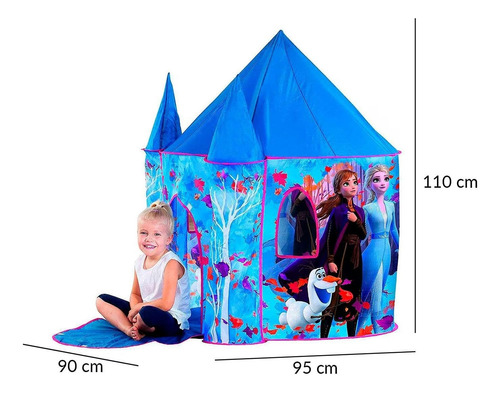 Casa De Campaña Infantil Frozen Castillo 2 Torres En Caja Azul (Usado)