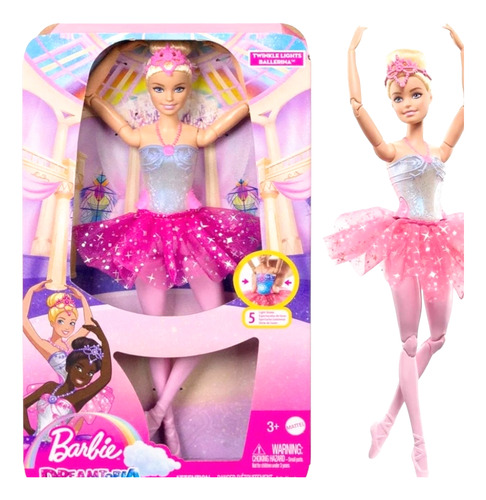 Hermosa Nueva Barbie Bailarina Fantasía Luces Brillantes 