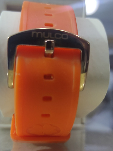 Imagen 6 de 6 de Reloj Mulco Nuit Naranja Y Dorado