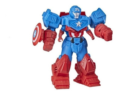 Figura De Acción Marvel Mech Strike Capitán América 20 Cm