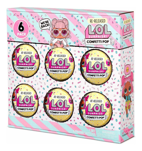 Muñeca  L.o.l. Surprise! Confetti Pop  Paquete De 6 Muñe Lcñ