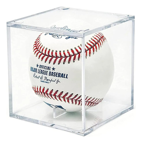 Base Transparente Exhibidor Beisbol Incluye Pelota Baseball