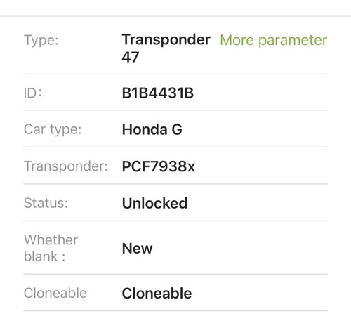 Chip Transponder Pcf7938xa Id47 Hitag3 G Honda Hyundai