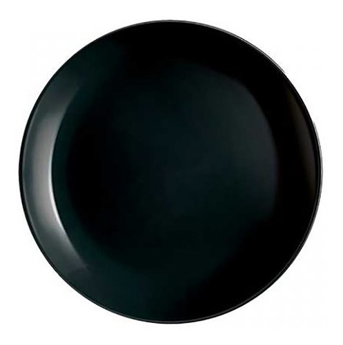 Plato Llano 25cm Negro Diwali P0789 Luminarc Juego X 12 Liso