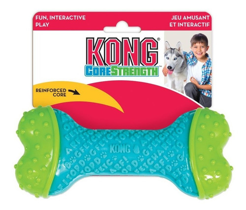 Kong Corestrengt Bone Para Perros Talla M/l Color Azul/verde