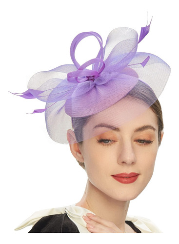 (pl) Sombrero Fascinator Pillbox Para Mujer, Cóctel, Té, Fie