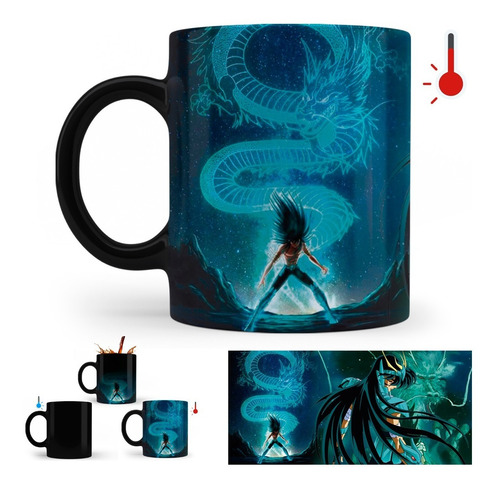 Imagen 2 de 3 de Taza Mágica Caballeros Del Zodiaco Dragón Shiryu
