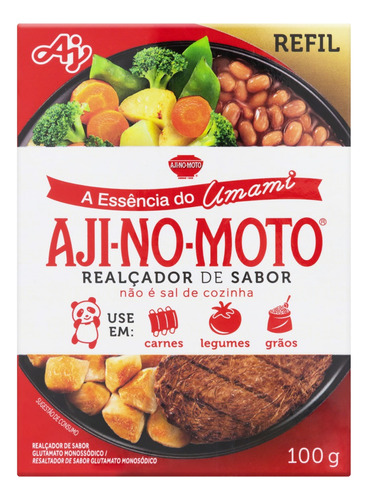 Realçador de Sabor Umami Aji-No-Moto Caixa 100g Refil