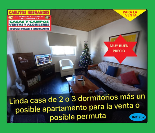 Ref 252) V - * * Linda Casa De 2 Dormitorios O 3 Más Un Posible Apartamento Para La Venta Posible Permuta En San José