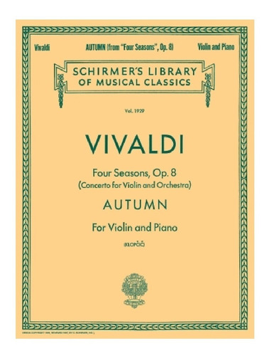 A. Vivaldi: Autumn For Violin & Piano (the Four Seasons Op.8