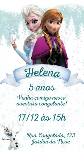 Convite Virtual - TEMA: Frozen 