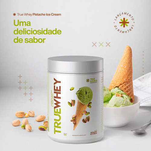 True Whey Isolado E Hidrolisado Pistache 837g True Source