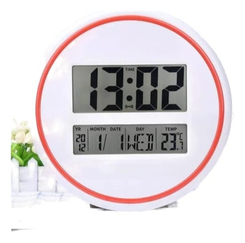 Reloj Digital De Pared Calendario Grande 35cm Diametro