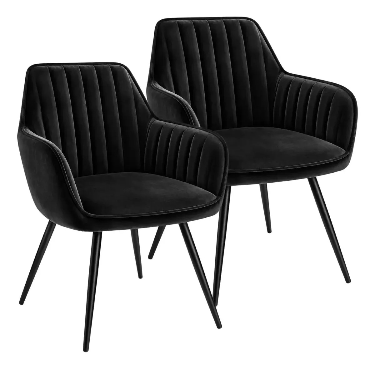 Set De 2 Sillas Terciopelo Con Descansa Brazos Para Comedor Terciopelo Con Descanza Brazos