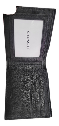 Cartera Coach Negra De Piel, Dos Cuerpos Negro Liso