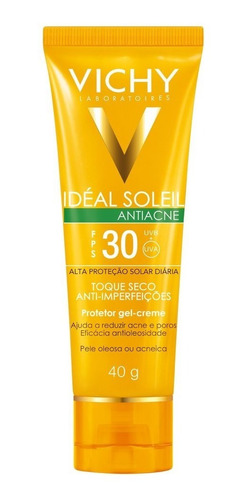 Protetor Solar Facial Idéal Soleil Antiacne Fps30 40g Vichy