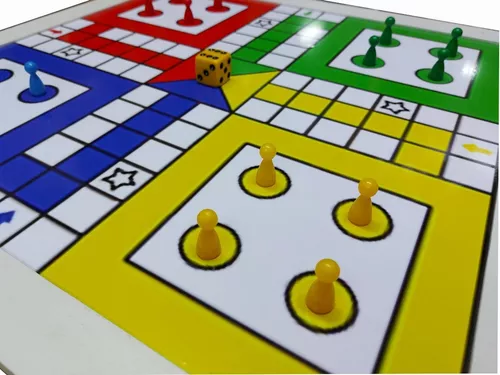 Jogo Ludo Luxo Gigante Tamanho 60x50cm 2 A 4 Jogadores