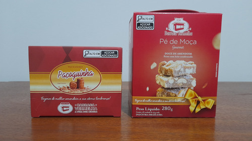 Kit 8 Pe De Moça + 12 Paçoca Barraca Vermelha Piranguinho