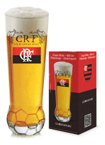 Copo Bola Personalizado Flamengo P/ Cerveja E Chopp - 370ml Cor Transparente