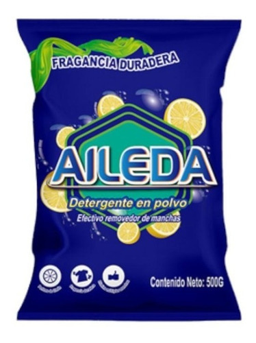 Detergente En Polvo Aileda Fragancia Limón 500 G