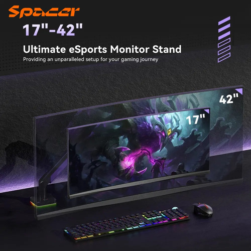 Rack Para Monitor De 22 A 42 Conexión Tipo C Y Usb Mas Rgb.