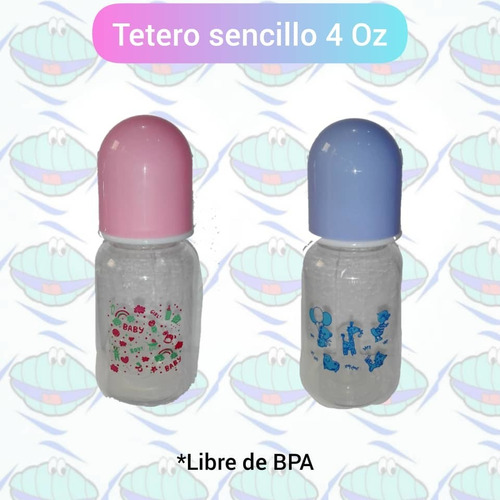 Tetero 4oz Para Bebé, Tetinas 