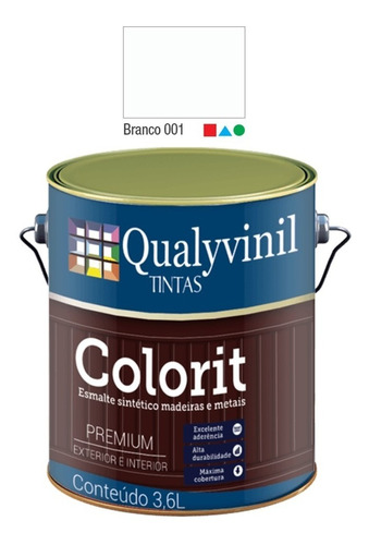 Pintura Esmalte Premium Madera Hierro Brillo Qualyvinil 3.6l