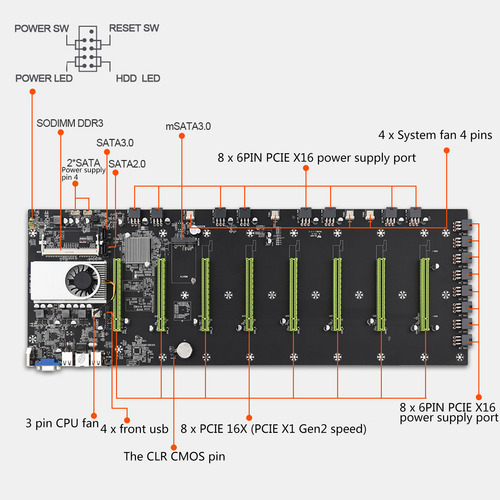 Refrigerador De Cpu Integrado Para Mineração De Placa-mãe Pa
