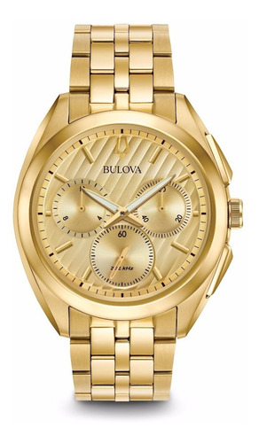 Relógio Bulova Curv Masculino Wb31890g 97a125 Dourado