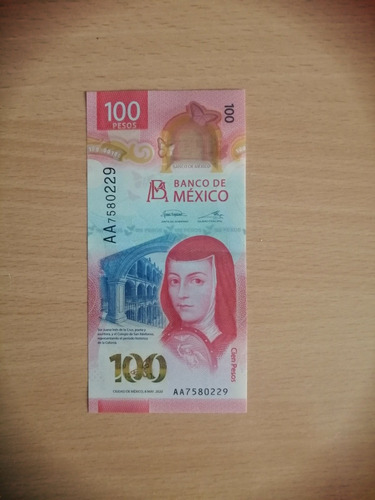 Billete 100 Pesos Mexicanos Serie Aa