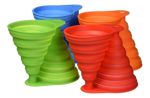Juego De 8 Embudos Plegables De Silicona Para Cocina