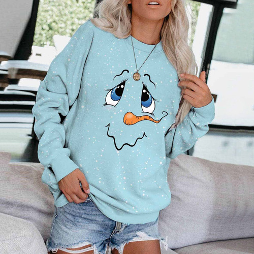 Imagen 6 de 8 de Sudadera Mujer Navidad Manga Larga Cuello Redondo Estampado
