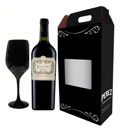 Vino Rutini Malbec 750 Ml + 1 Copa Negra - Pérez Tienda