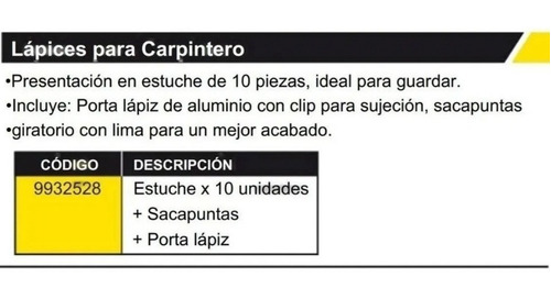 Imagen 4 de 8 de Lapiz Carpintero Crossmaster X10 Unidades Estuche Sacapuntas