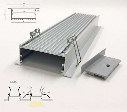 Perfil Liston Aluminio Apto Luces Led Lineal 8830 3 Metros