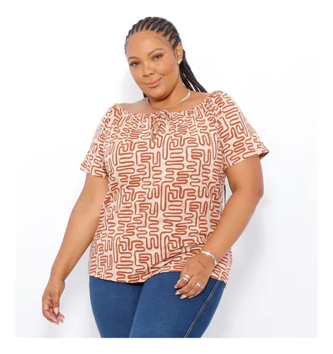 Blusa Ciganinha Jeans Plus Size MercadoLivre