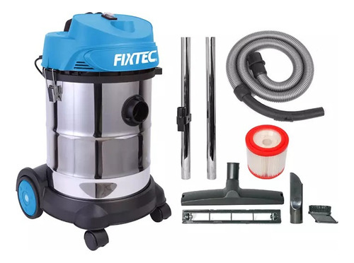 Aspiradora Industrial Polvo Agua 30l Fixtec + 5 Accesorios