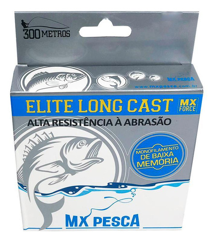 Linha Mx Elite Long Cast 300m Azul Clara 0,35 14,70kg