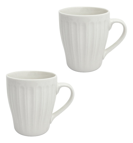 Taza Jarro Cerámica Mug Diseño Coffee Mod8 Cafe Te X2 Unid - Sheshu Color Blanco