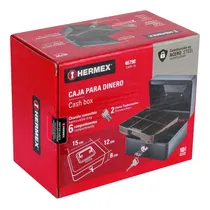 Comprar Caja Seguridad Dinero Billetes Monedas 2 Llaves 15cm Hermex Color Plateado