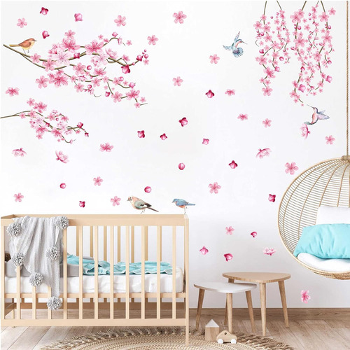 Calcomanías De Pared De Flores De Cerezo, Ramas De Árbol, Ca