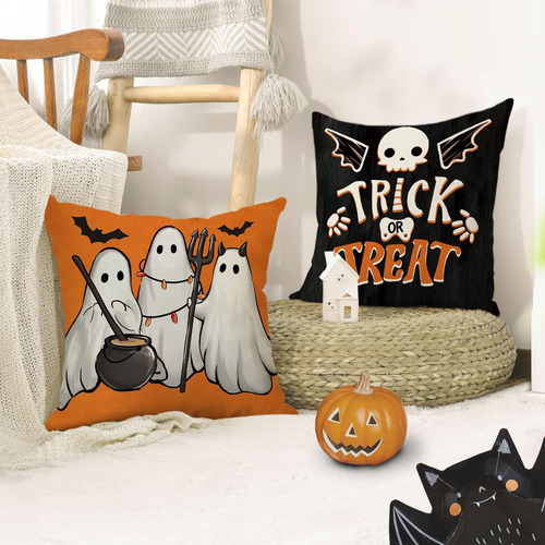 Fahrendom Halloween Decorative Throw Cubras De Almohada 18 X